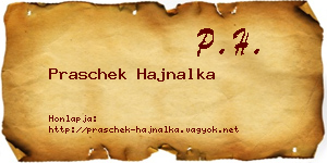 Praschek Hajnalka névjegykártya